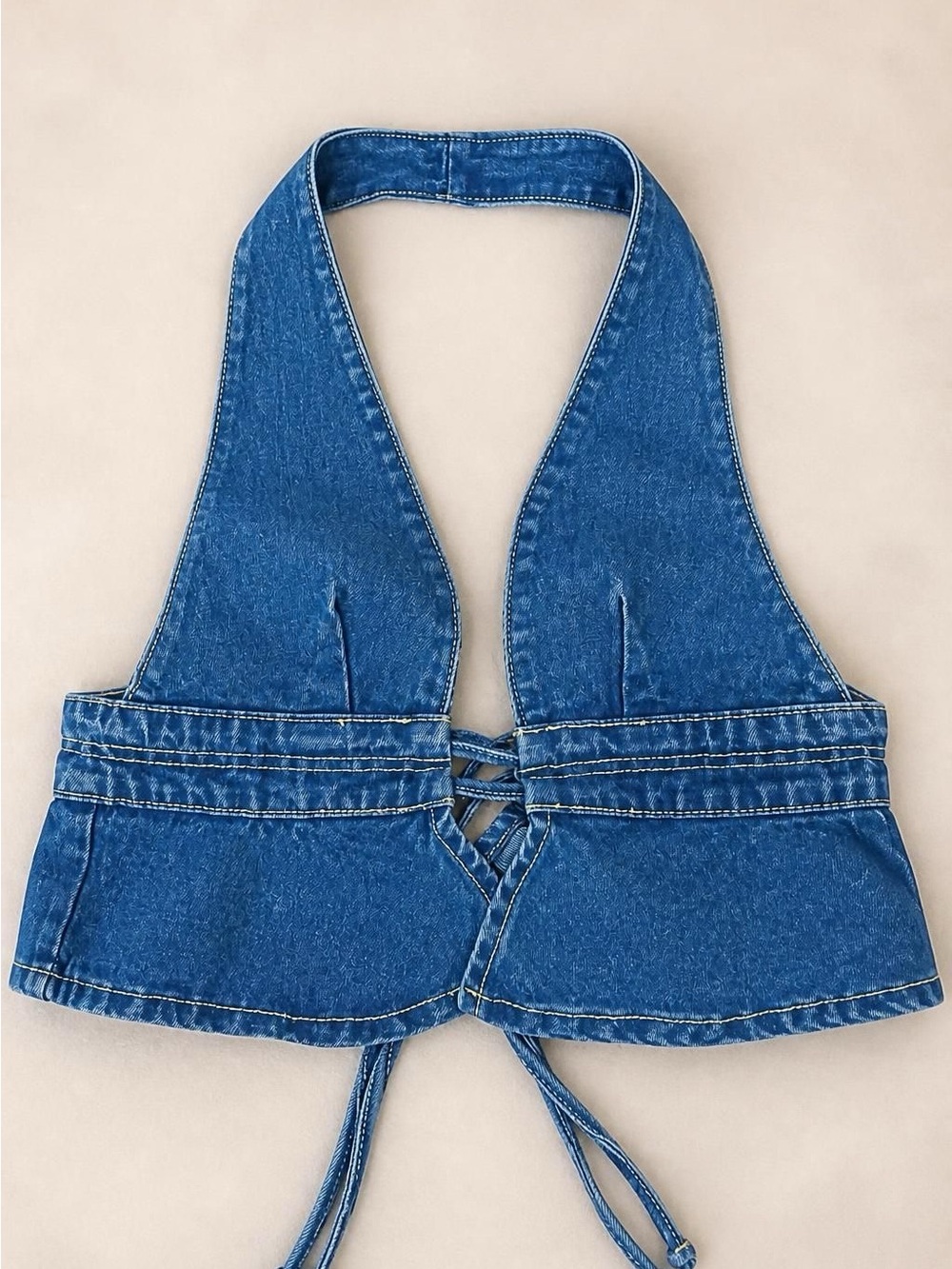 Kids Blue Denim Halter One-Piece
